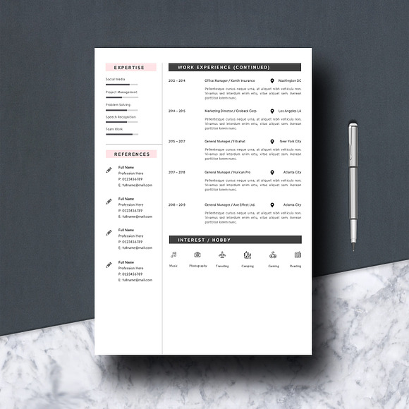 Professional Resume CV Template in Resume Templates - product preview 2