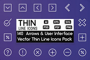 Arrows and User Interface Line Icons