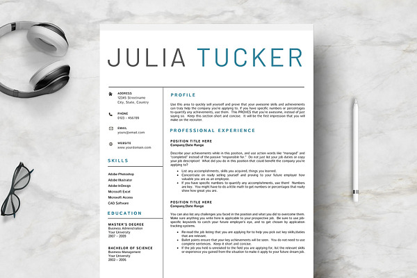 Creative 2 Pages Resume Template
