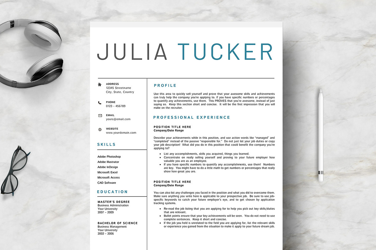 Creative 2 Pages Resume Template in Resume Templates - product preview 8
