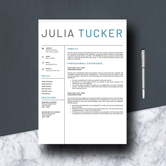 Creative 2 Pages Resume Template in Resume Templates - product preview 1