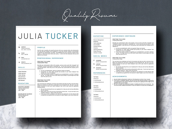 Creative 2 Pages Resume Template in Resume Templates - product preview 3