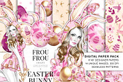 Easter Bunny Digital Paper Pack
