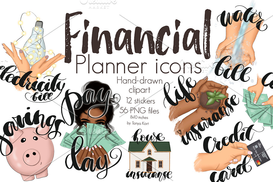 Financial Planner Icons Clipart