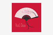 Chinese traditional fan vector