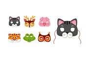 Mask of animals for kids vector