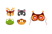 Mask of animals for kids vector
