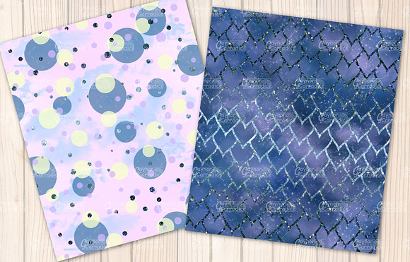Winter dragons seamless patterns in Patterns - product preview 1