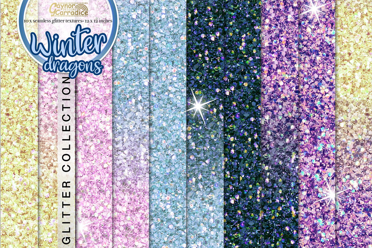 Winter glitter backgrounds in Textures - product preview 8