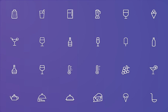 Foods - Drinks & Kitchen Line Icons in Icons - product preview 2