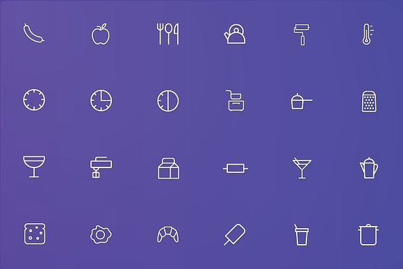 Foods - Drinks & Kitchen Line Icons in Icons - product preview 3