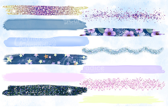 Winter brush strokes clipart in Textures - product preview 1