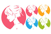 Fashion logo, woman head