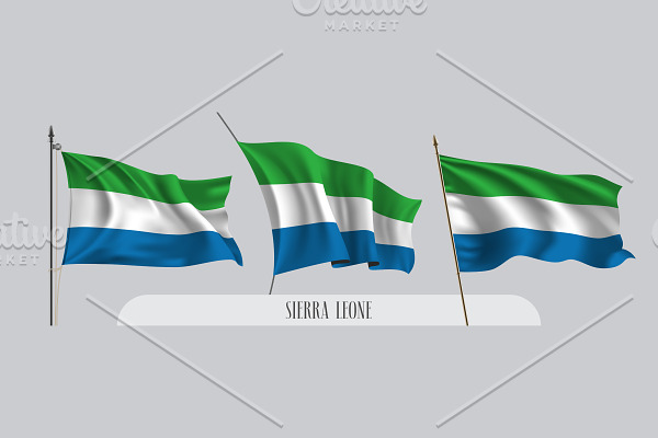 Set of Sierra Leone flags vector