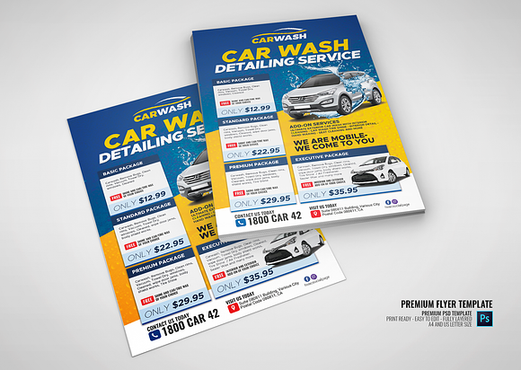 Car Wash and Detailing Flyer in Flyer Templates - product preview 3