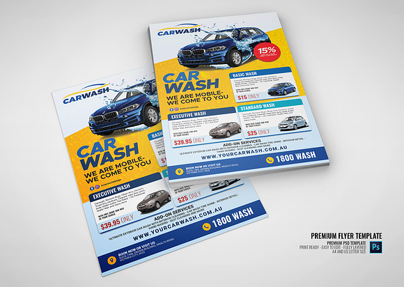 Car Auto Wash Flyer in Flyer Templates - product preview 1