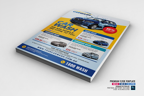 Car Auto Wash Flyer in Flyer Templates - product preview 2