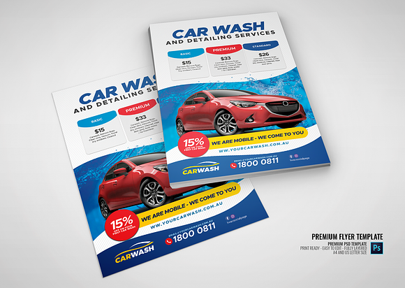 Auto Wash Corporate Flyer in Flyer Templates - product preview 1