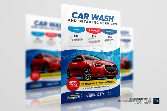 Auto Wash Corporate Flyer in Flyer Templates - product preview 2