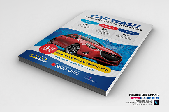 Auto Wash Corporate Flyer in Flyer Templates - product preview 3