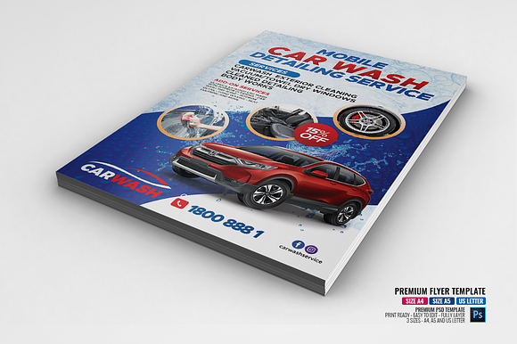 Car Wash Company Flyer in Flyer Templates - product preview 2