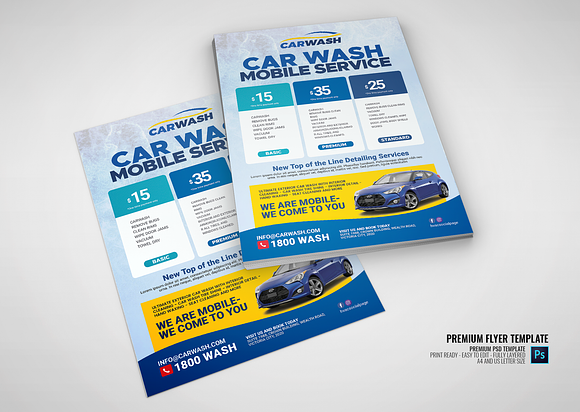 Mobile Car Wash Detailing Service in Flyer Templates - product preview 1