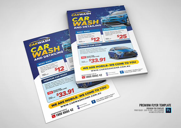 Mobile Car Wash Services Flyer in Flyer Templates - product preview 2