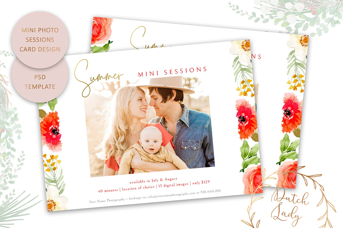 PSD Photo Session Card Template #43 in Card Templates - product preview 8