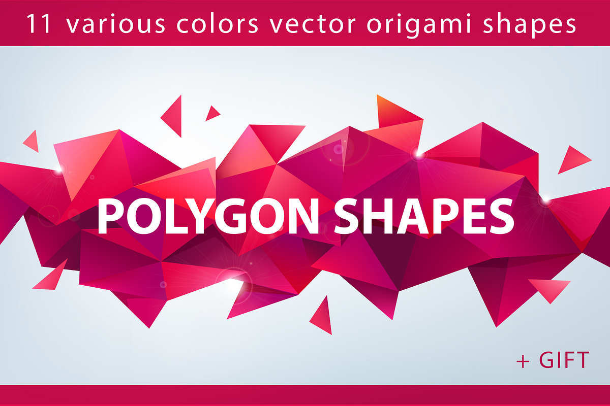 Polygon abstract shapes set in Objects - product preview 8