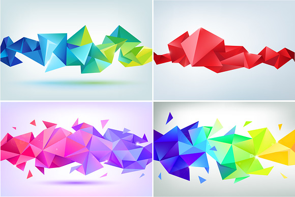 Polygon abstract shapes set in Objects - product preview 1