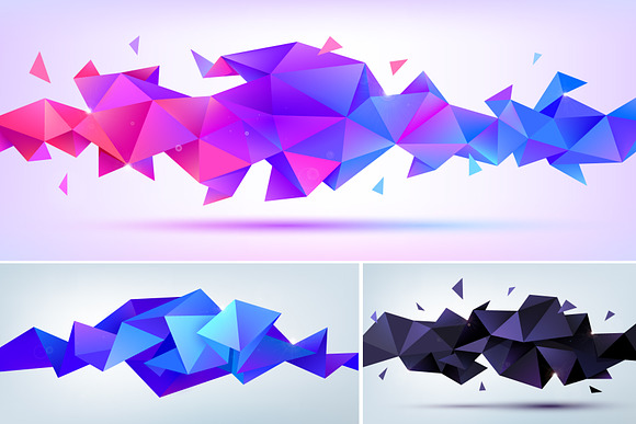 Polygon abstract shapes set in Objects - product preview 3