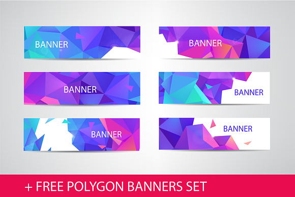 Polygon abstract shapes set in Objects - product preview 5