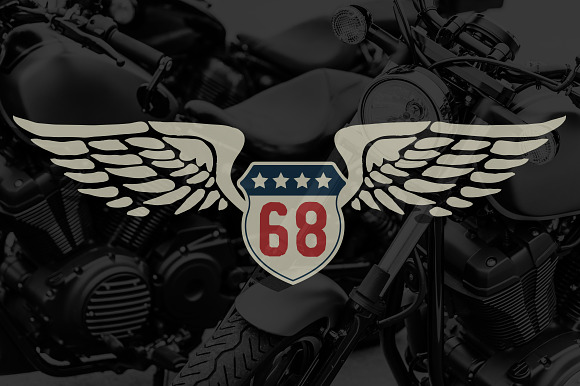 Motorcycle Themed Badge Vectors in Objects - product preview 2