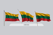 Set of Lithuania flags vector