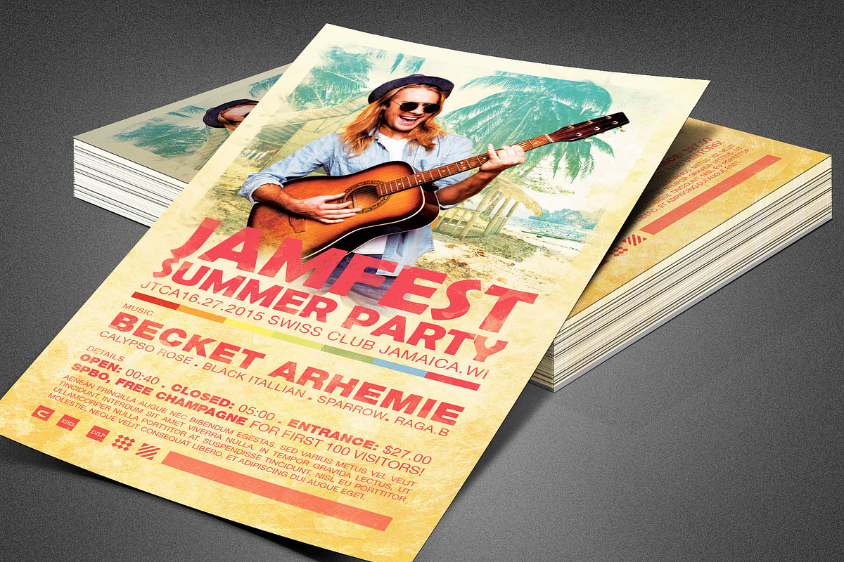 Jamfest Summer Party Flyer Template in Flyer Templates - product preview 8