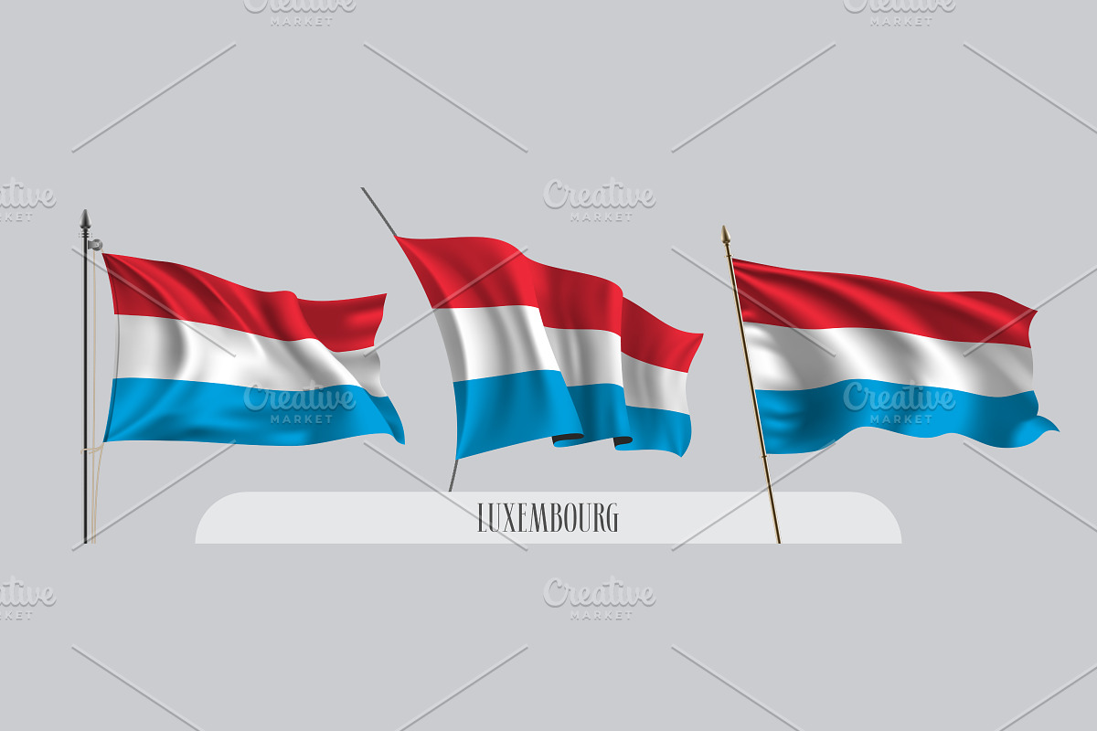Set of Luxembourg flags vector in Illustrations - product preview 8