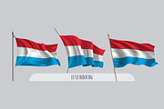 Set of Luxembourg flags vector