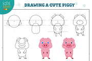 Drawing lesson for kids vector