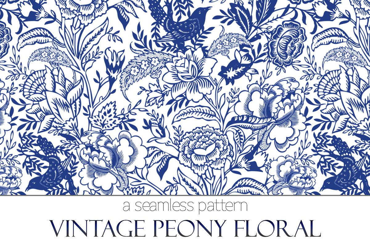 Vintage Peony Floral - Pattern in Illustrations - product preview 8