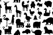Set of Animals silhouette + Pattern