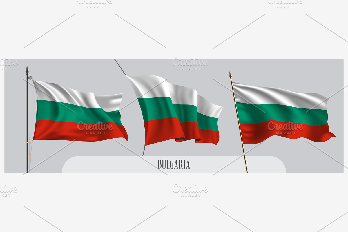 Set of Bulgaria waving flags vector in Illustrations - product preview 8