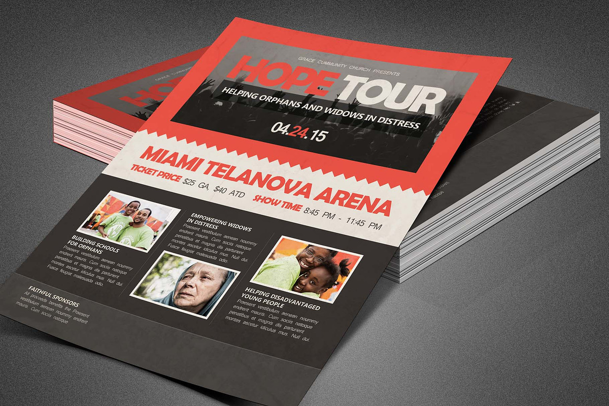 Hope Tour Charity Event Flyer in Flyer Templates - product preview 8