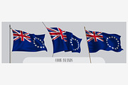 Set of Cook islands flags vector