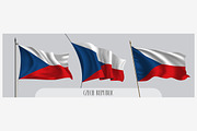 Set of Czech republic flags vector