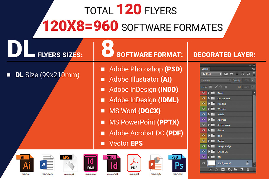 120 DL Flyers | Rack Card 99% OFF in Flyer Templates - product preview 8