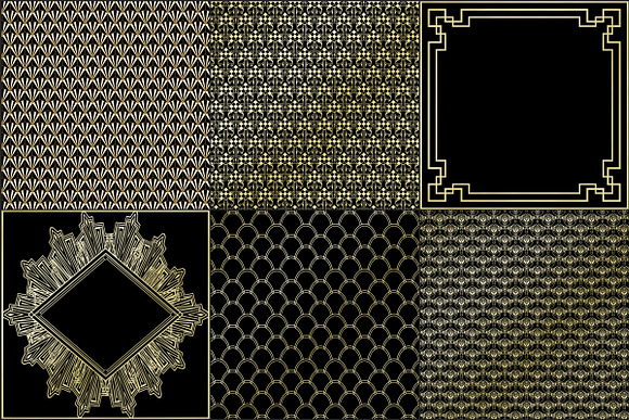 Art Deco Gold Foil Digital Papers in Patterns - product preview 1