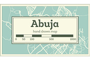 Abuja Nigeria City Map in Retro