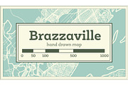 Brazzaville Congo City Map in Retro