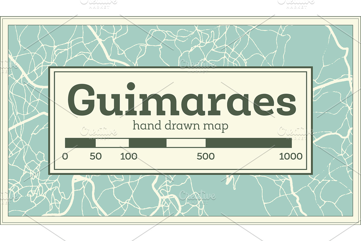 Guimaraes Portugal City Map in Retro in Illustrations - product preview 8