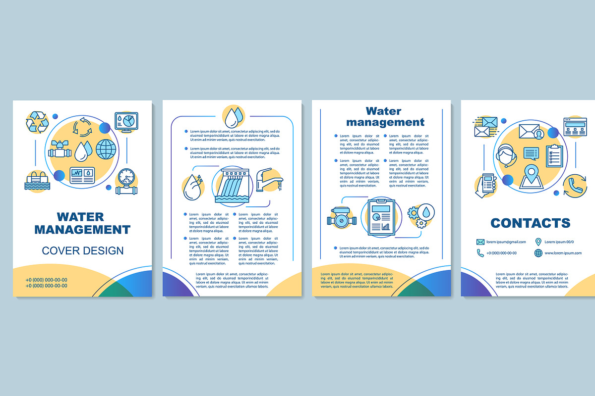 Water management brochure template in Web Elements - product preview 8